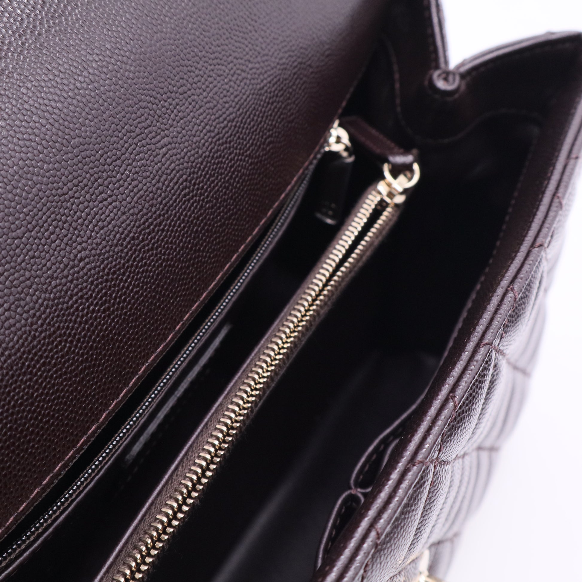 Coco Top Handle Bag Quilted Caviar Small