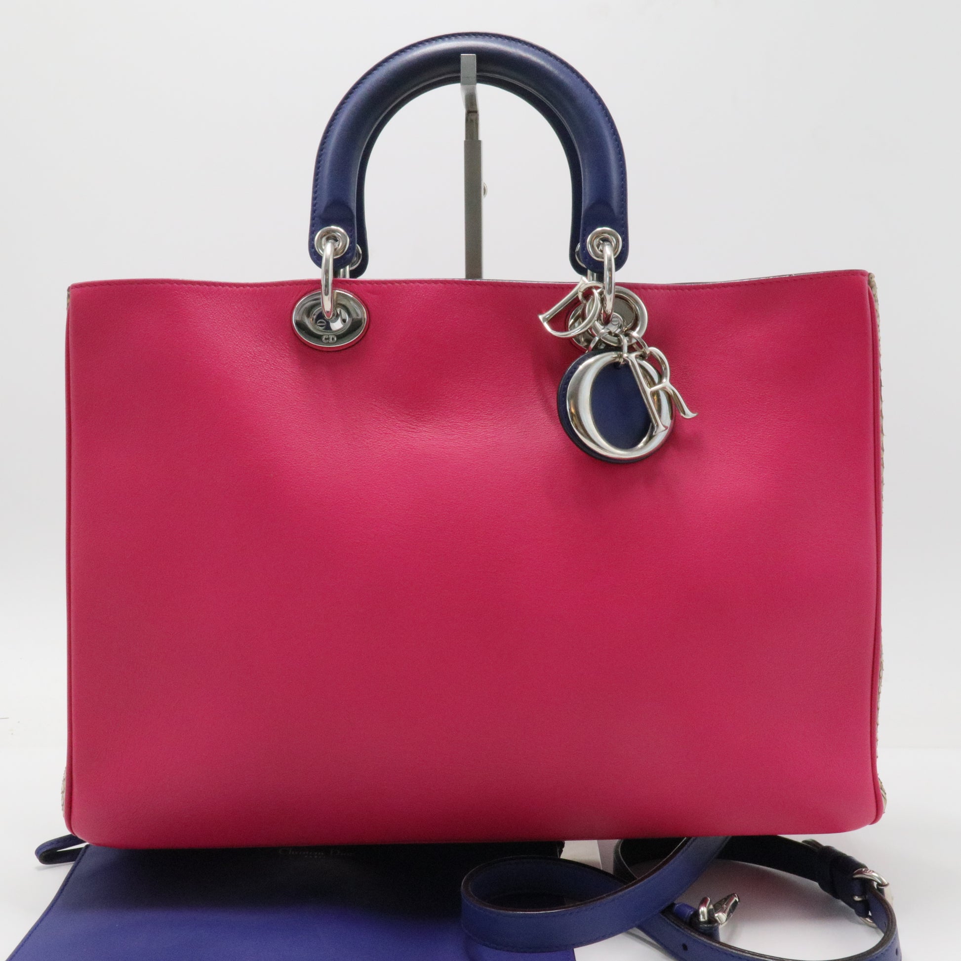 Dior Multicolor Leather and Python Medium Diorissimo Shopper Tote