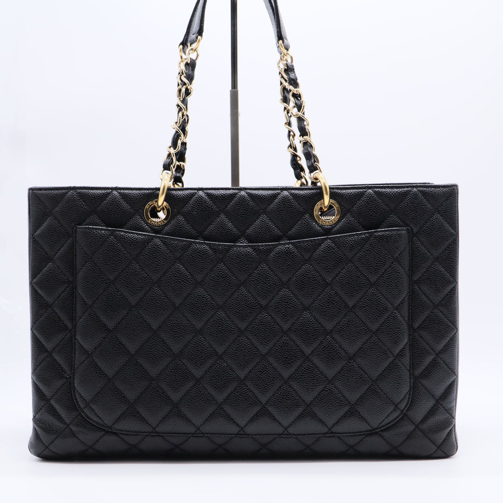 Caviar Quilted Grand Shopping Tote GST Black twins