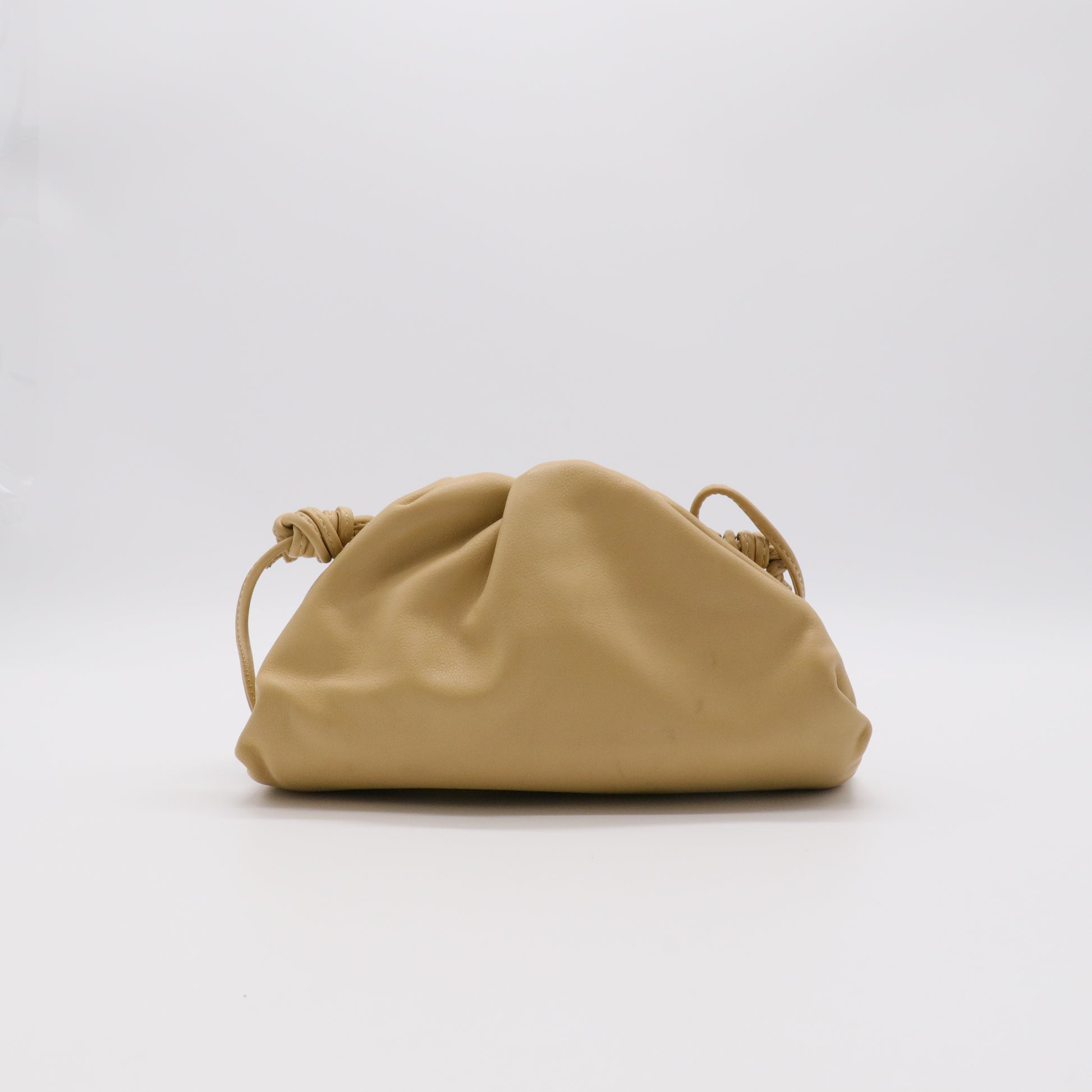 Leather Crossbody Bags The Pouch Drawstring Beige twins