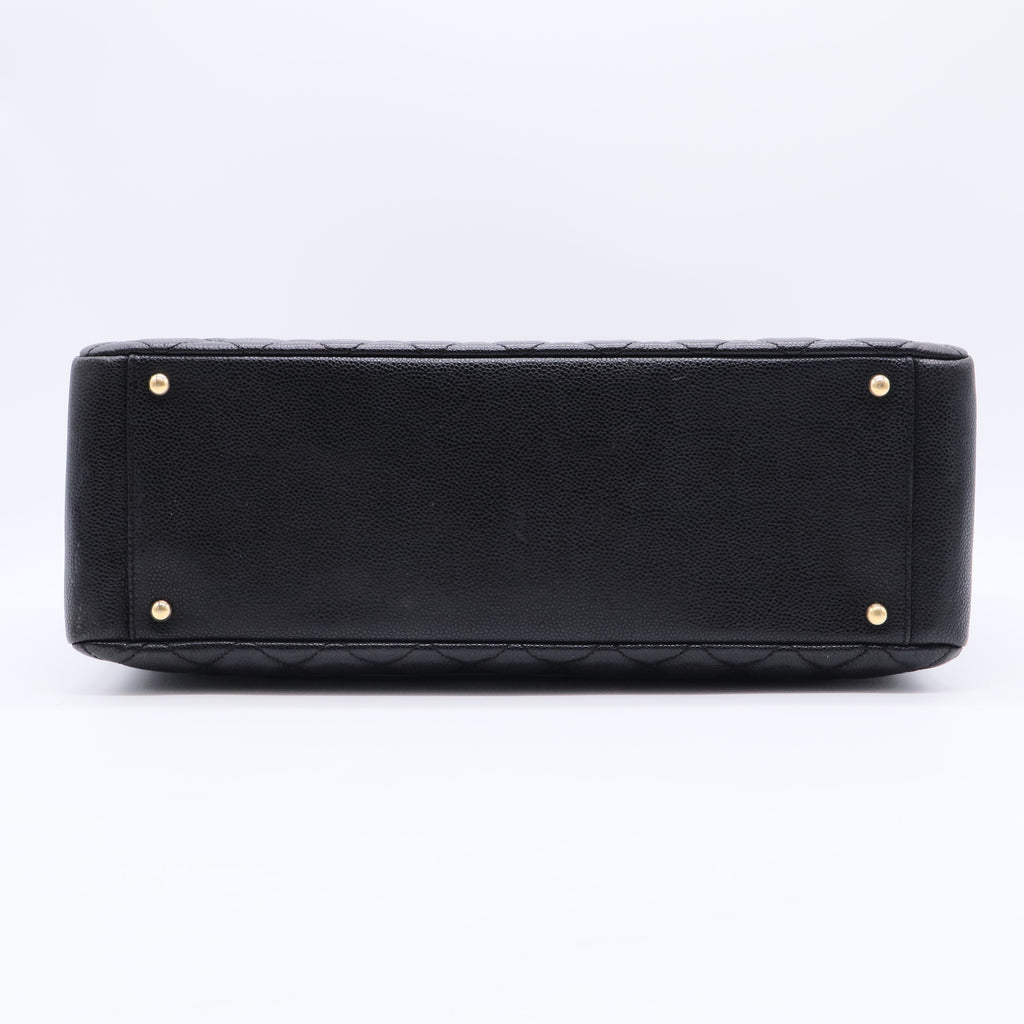 Caviar Quilted Grand Shopping Tote GST Black twins