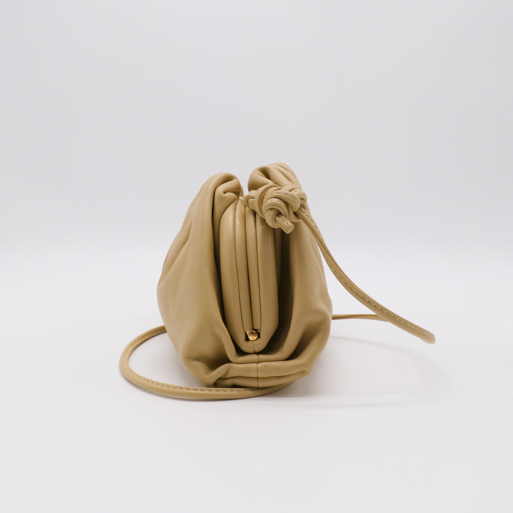 Leather Crossbody Bags The Pouch Drawstring Beige twins