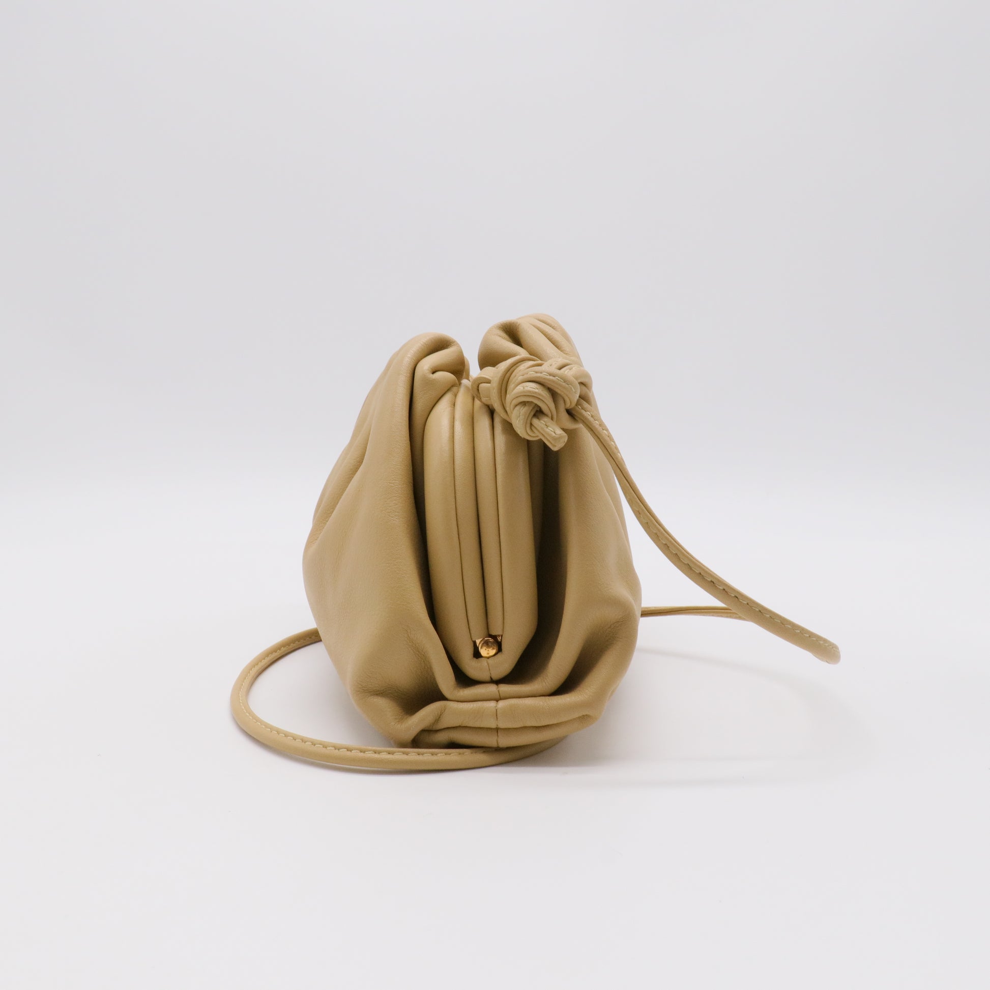 Leather Crossbody Bags The Pouch Drawstring Beige twins
