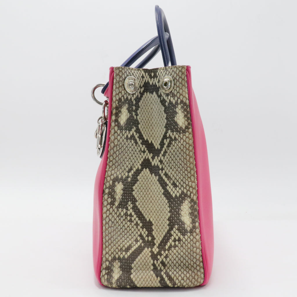 Dior Multicolor Leather and Python Medium Diorissimo Shopper Tote