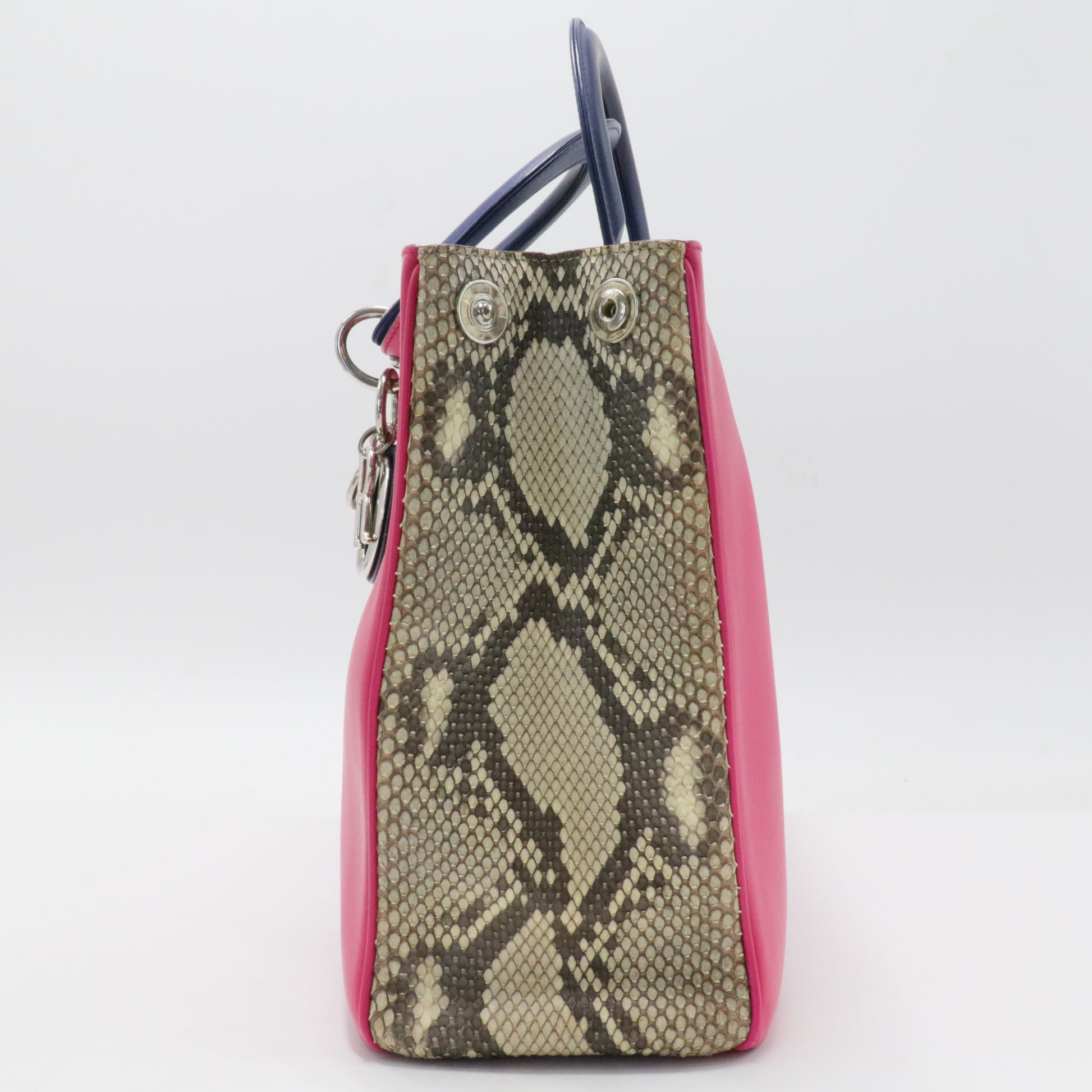 Dior Multicolor Leather and Python Medium Diorissimo Shopper Tote