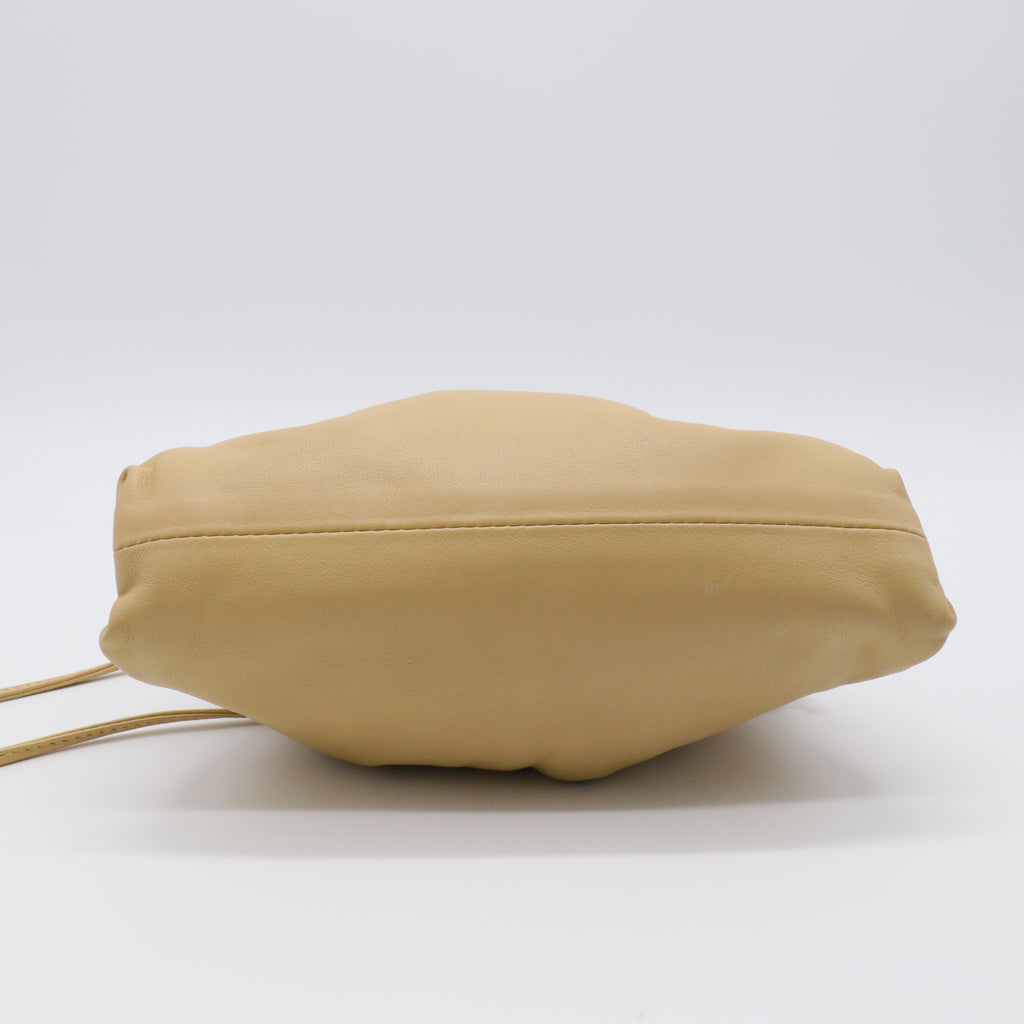 Leather Crossbody Bags The Pouch Drawstring Beige twins