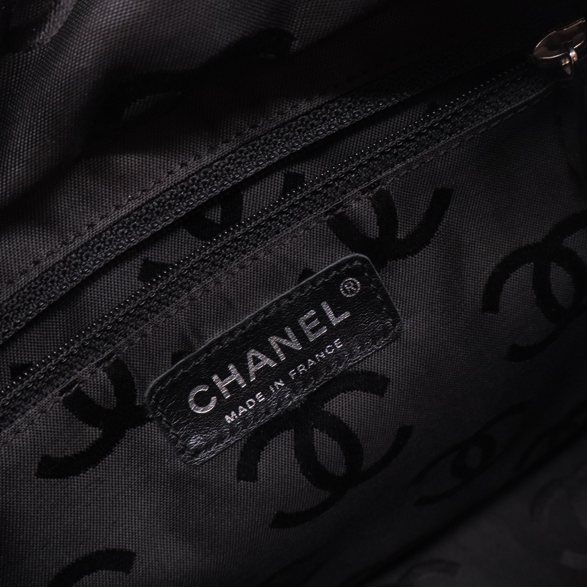 Calfskin Quilted Medium Cambon Tote Beige