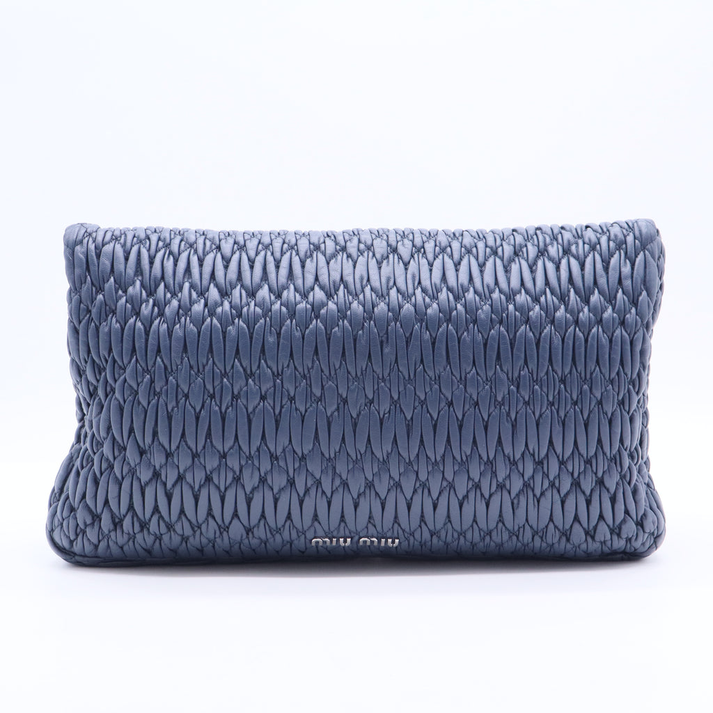 Crystal Blue Nappa Matelassé Crossbody Bag B12332