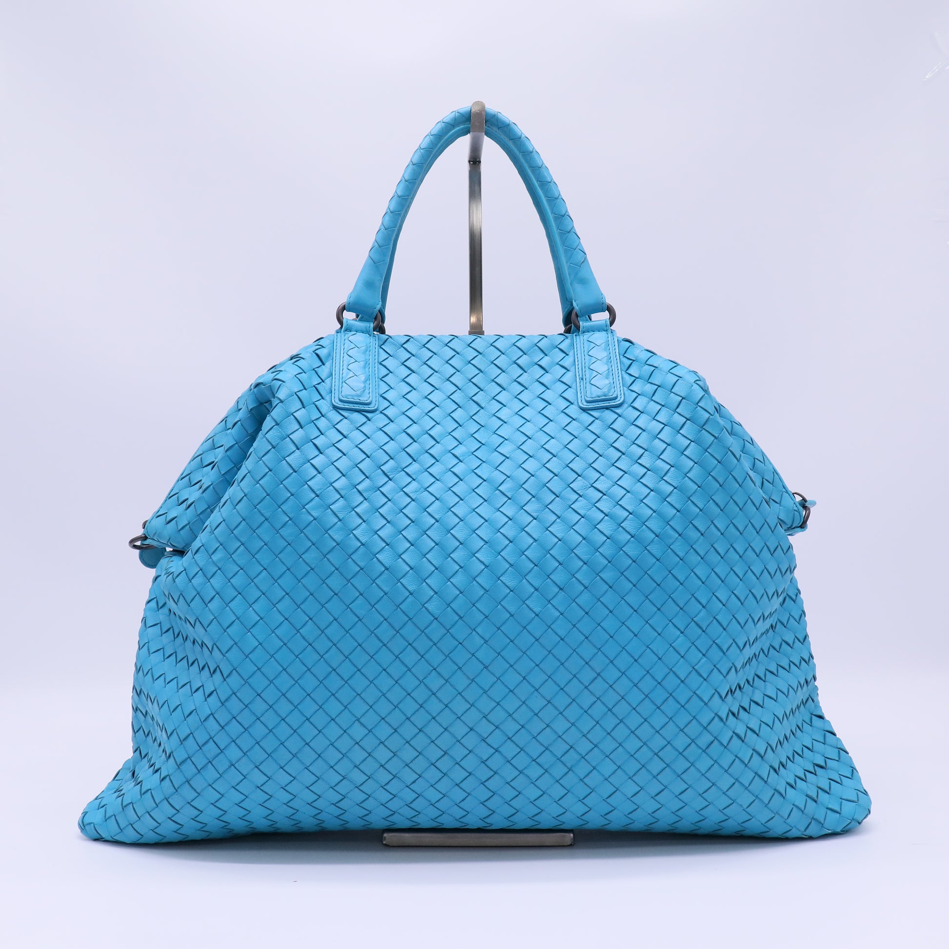 Bottega Veneta Nappa Intrecciato Maxi Convertible Tote Cobalt twins B22527