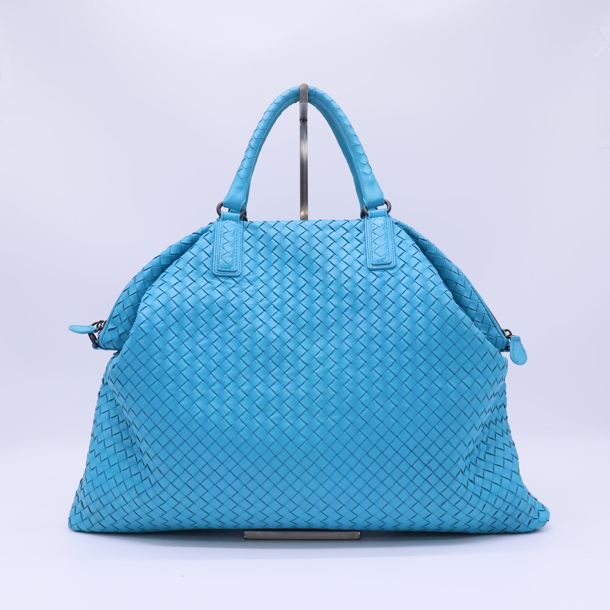 Bottega Veneta Nappa Intrecciato Maxi Convertible Tote Cobalt twins B22527