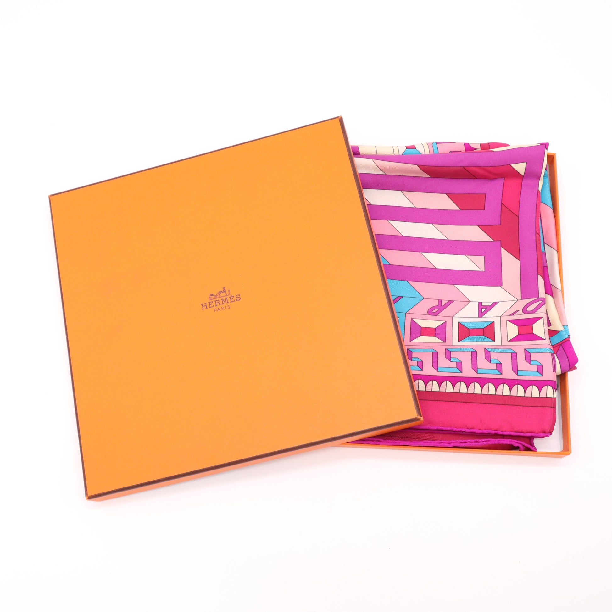 Hermès "Le Fil D'Ariane" Silk Twill Scarf W22256