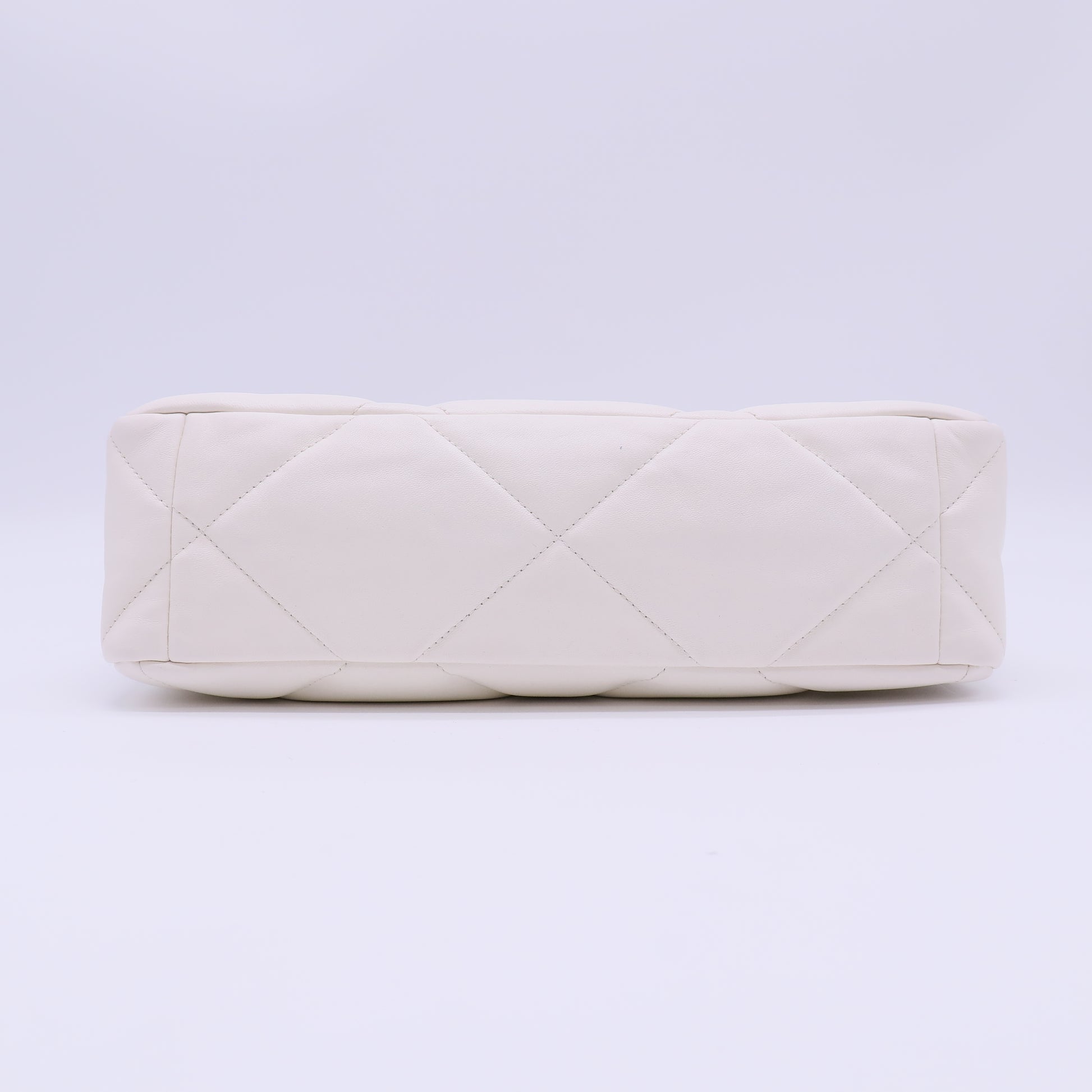 Chanel Lambskin Quilted Medium Chanel 19 Flap White twins B21978