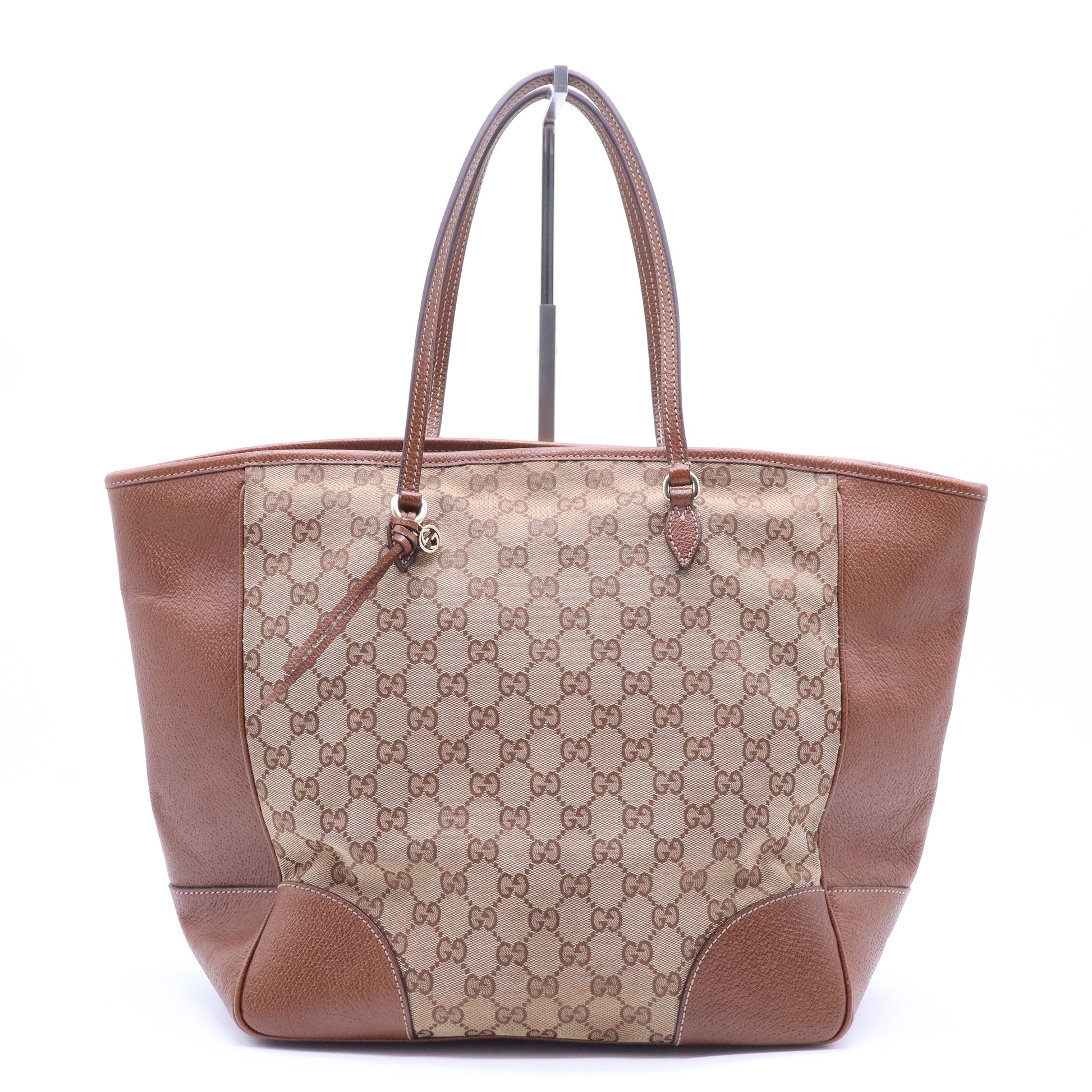 Gucci Gucci Brown/Beige GG Canvas and Leather Bree Tote B21440