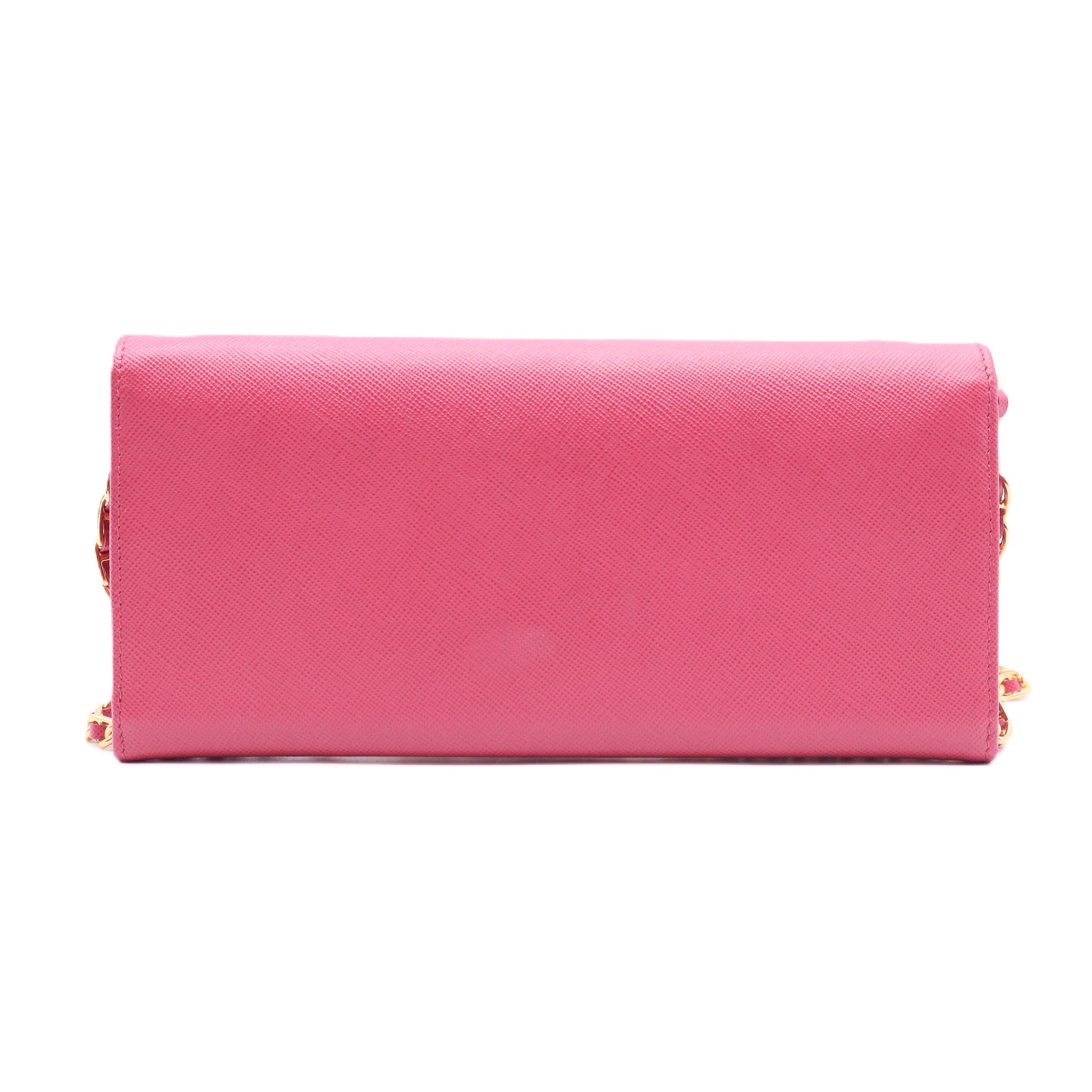 Saffiano Metal Continental Flap Wallet Fragola Talco