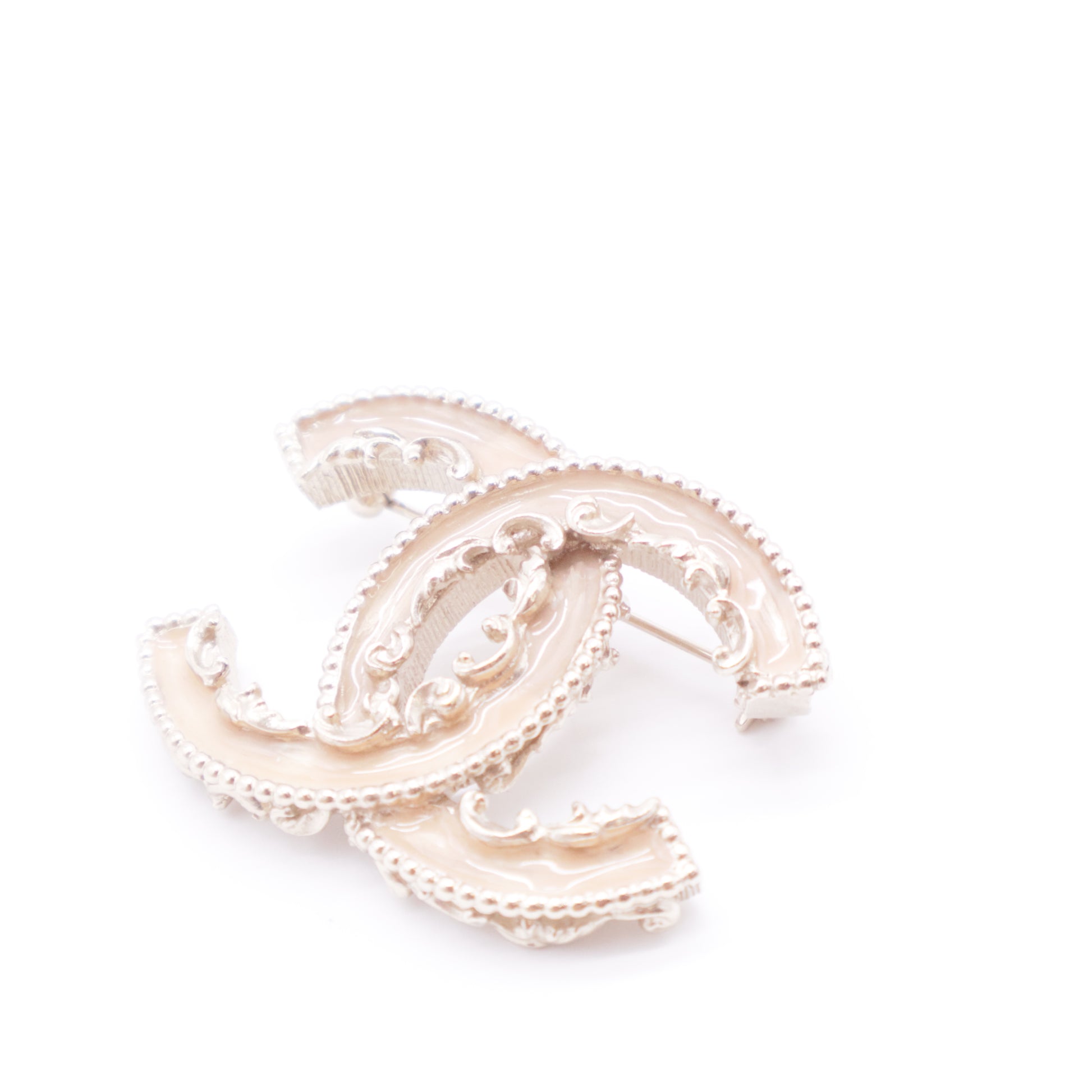 Pearl Crystal Mini CC Charms Brooch Light Gold Pink