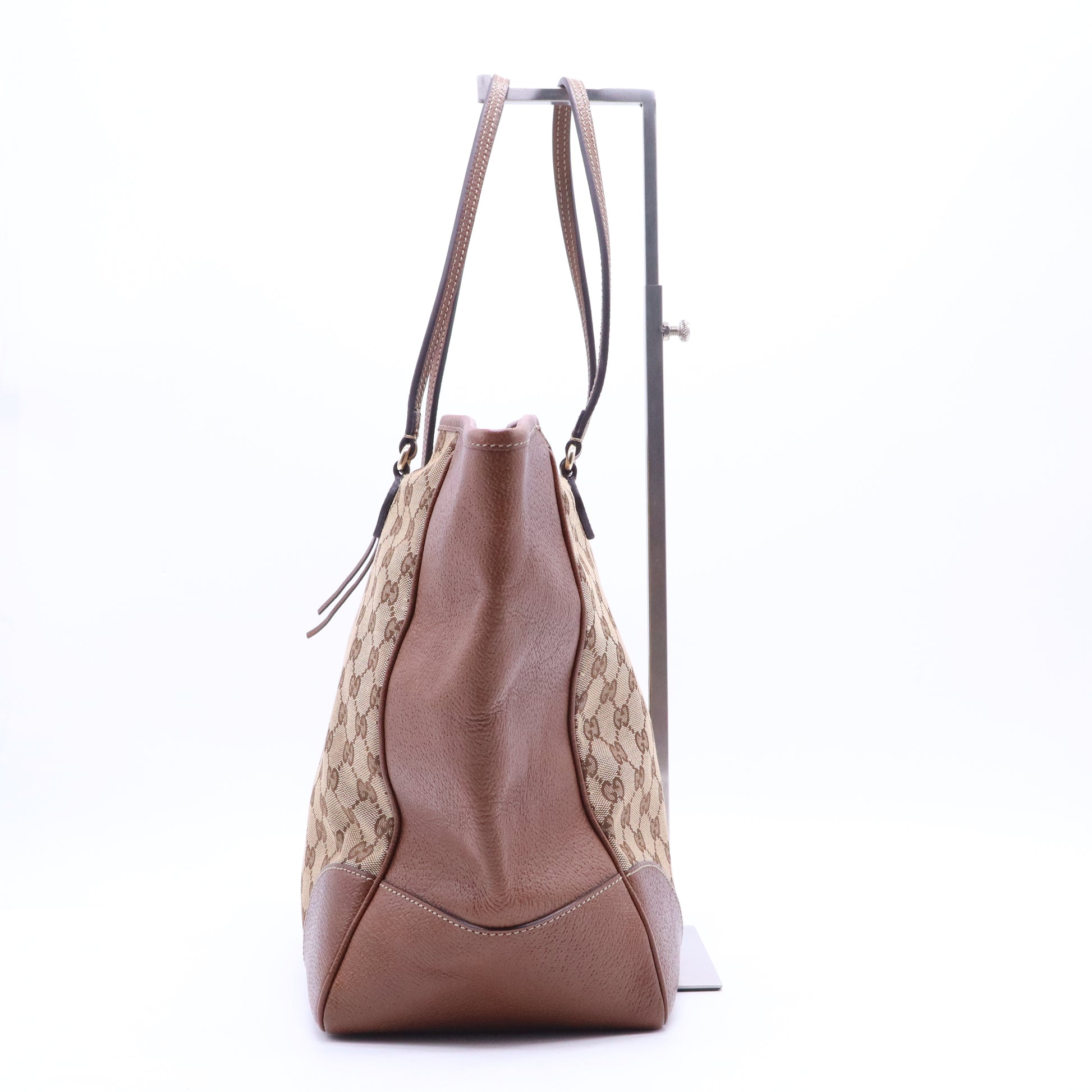 Gucci Gucci Brown/Beige GG Canvas and Leather Bree Tote B21440