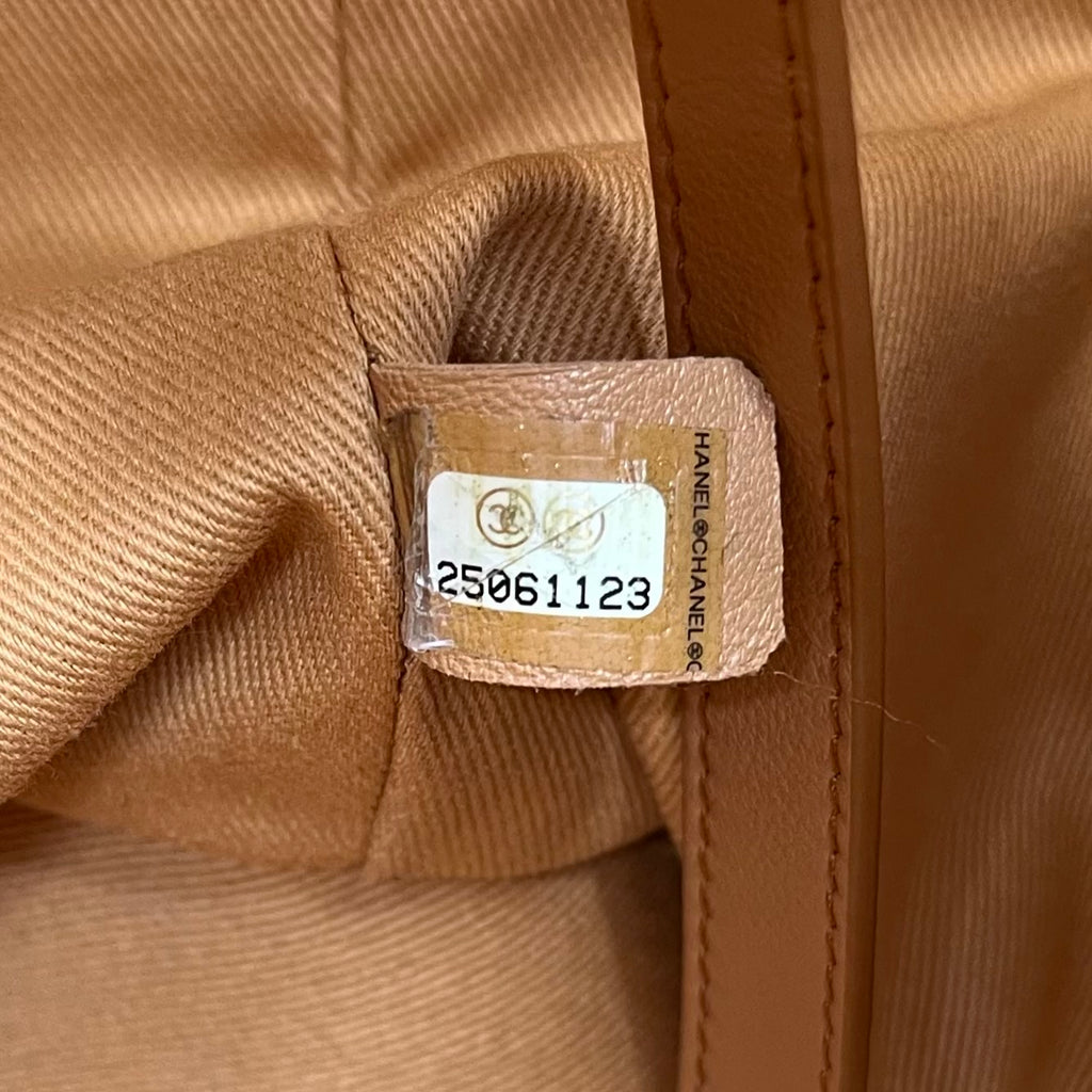 Calfskin Large Coco Eyelets Shopping Tote Camel