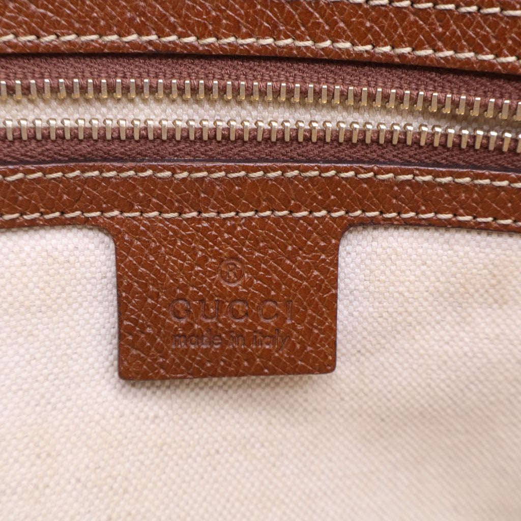 Gucci Gucci Brown/Beige GG Canvas and Leather Bree Tote B21440