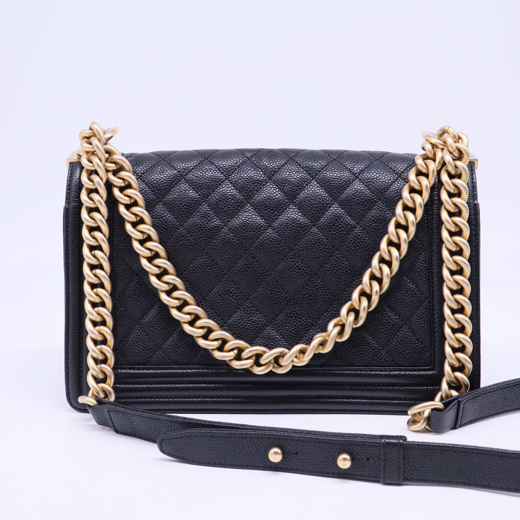 Boy Flap Bag Quilted Caviar B20651