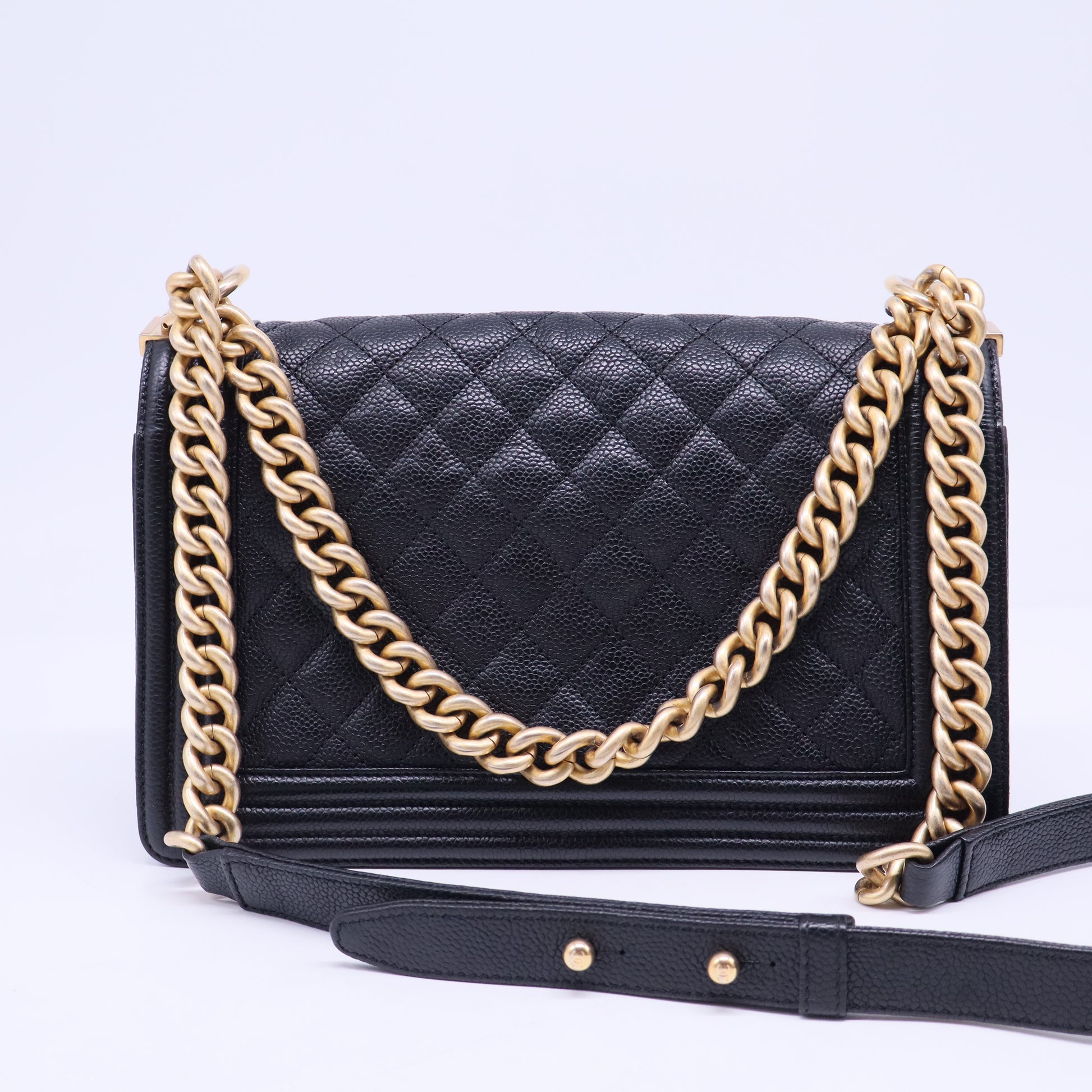 Boy Flap Bag Quilted Caviar B20651