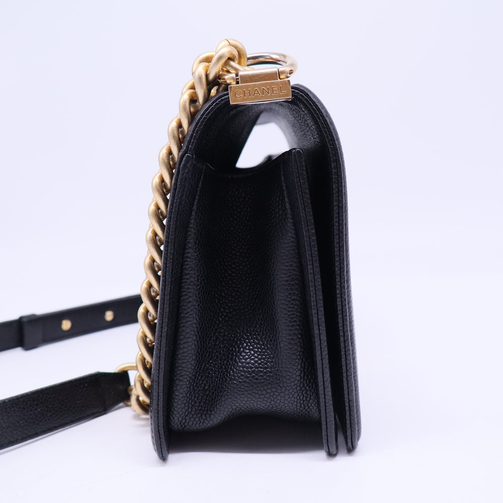 Boy Flap Bag Quilted Caviar B20651