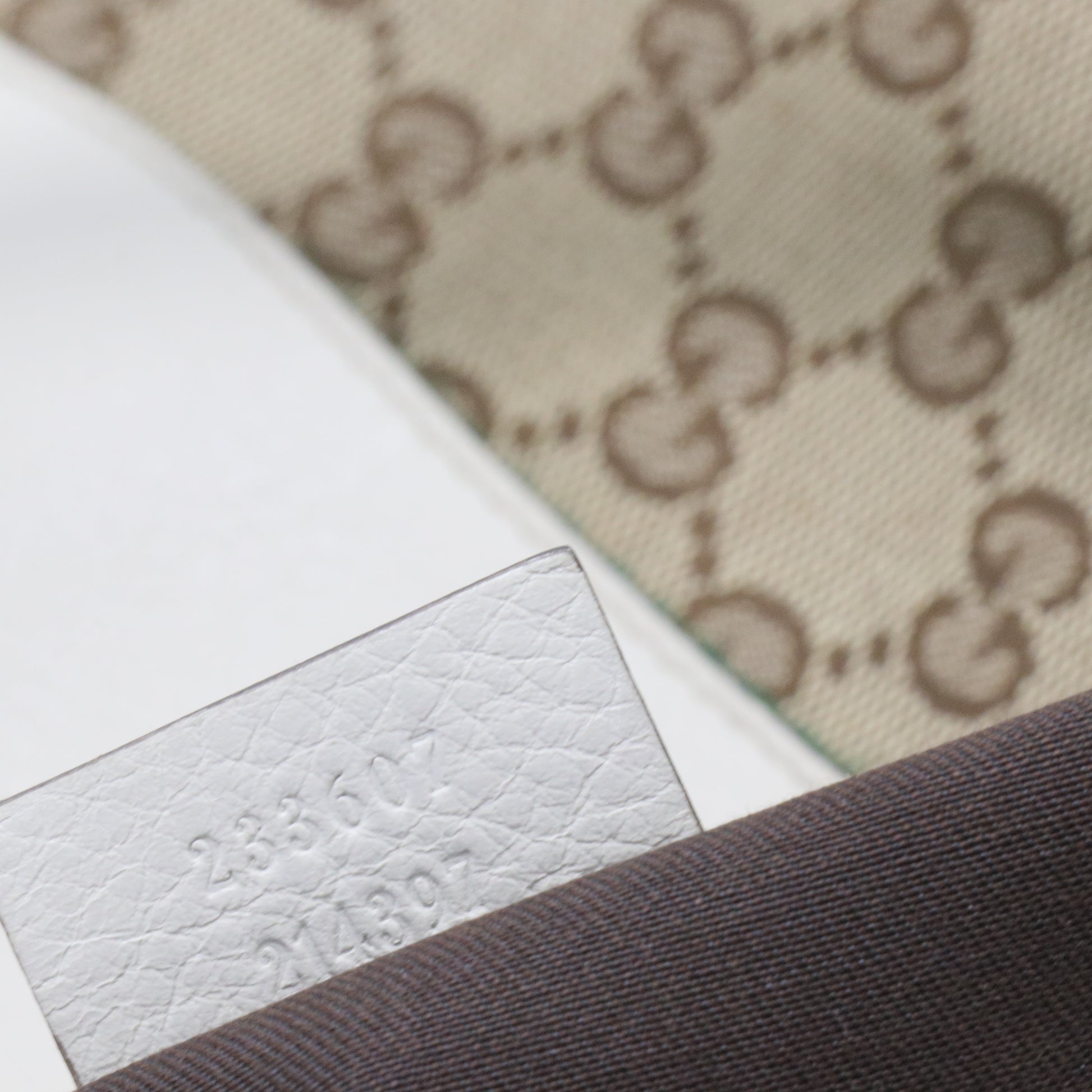 Gucci Beige Monogram Canvas & Leather Trim GG Web Medium Tote