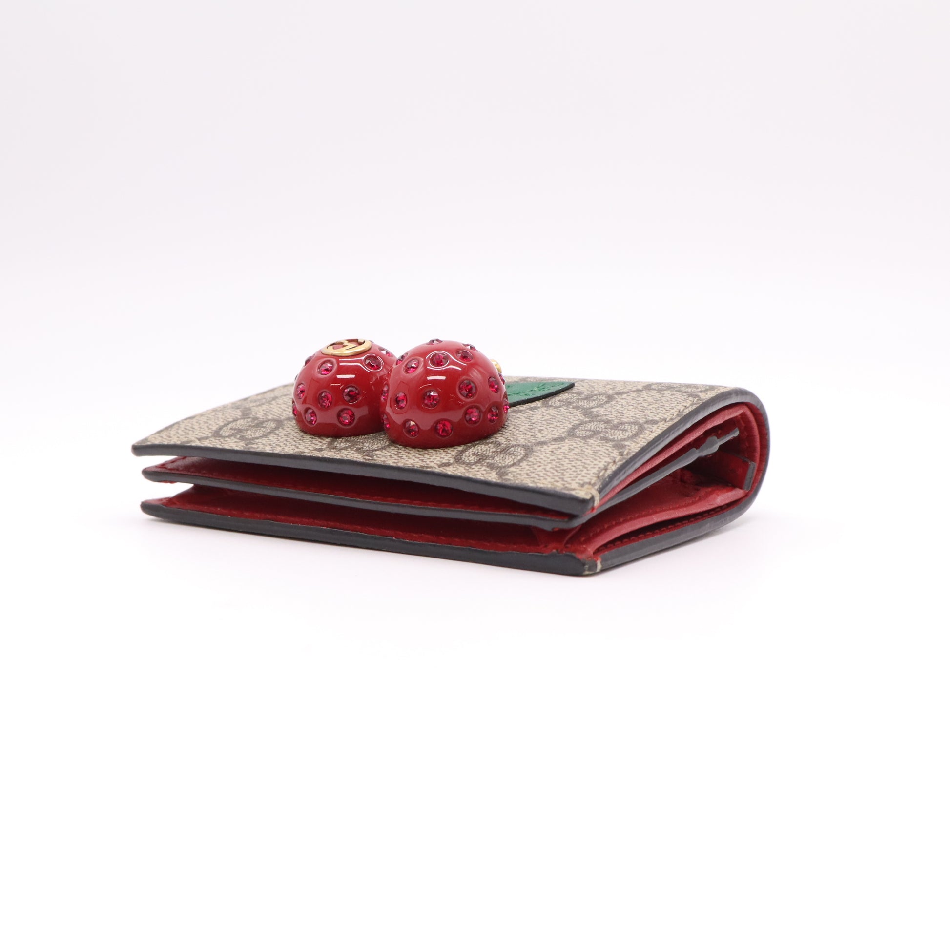 Gucci GG Supreme Cherry Card Case Wallet W22286
