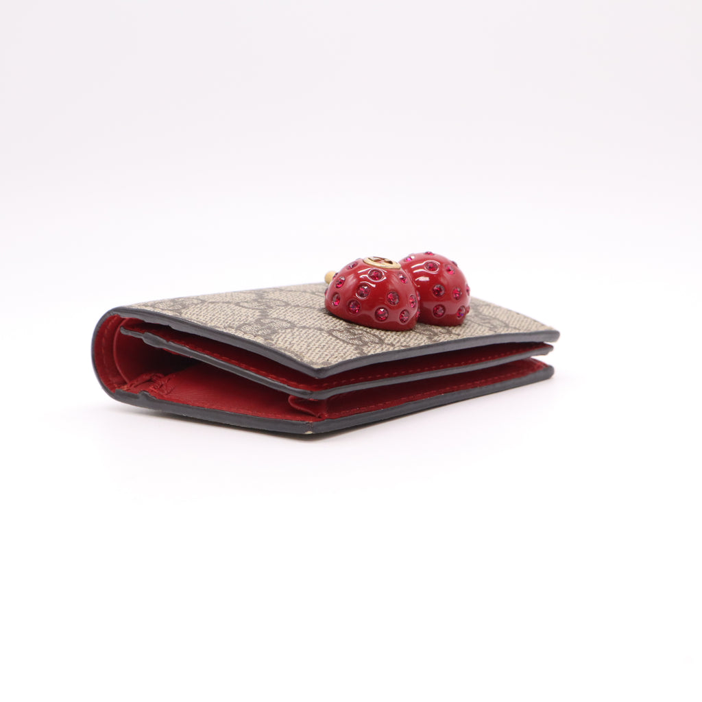 Gucci GG Supreme Cherry Card Case Wallet W22286