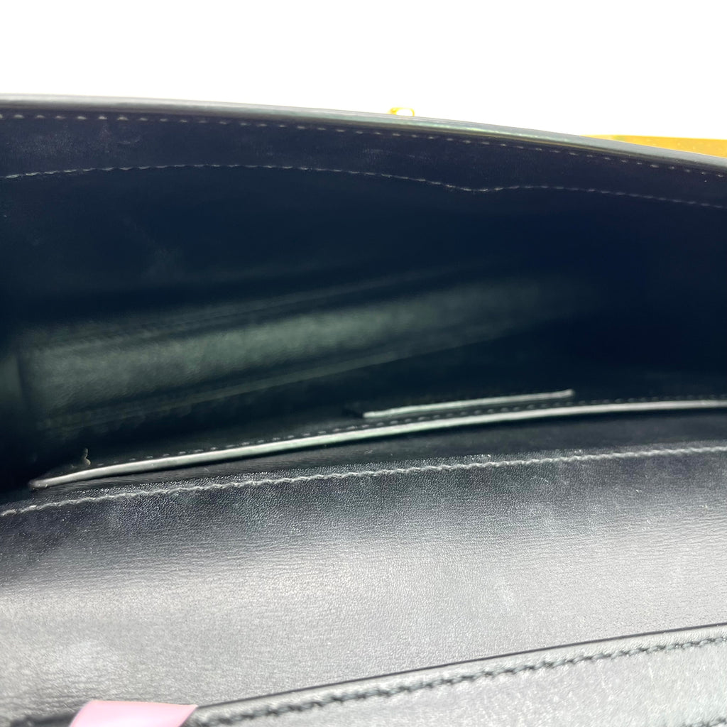 Smooth Calfskin Small Manhattan Shoulder Bag Black twins