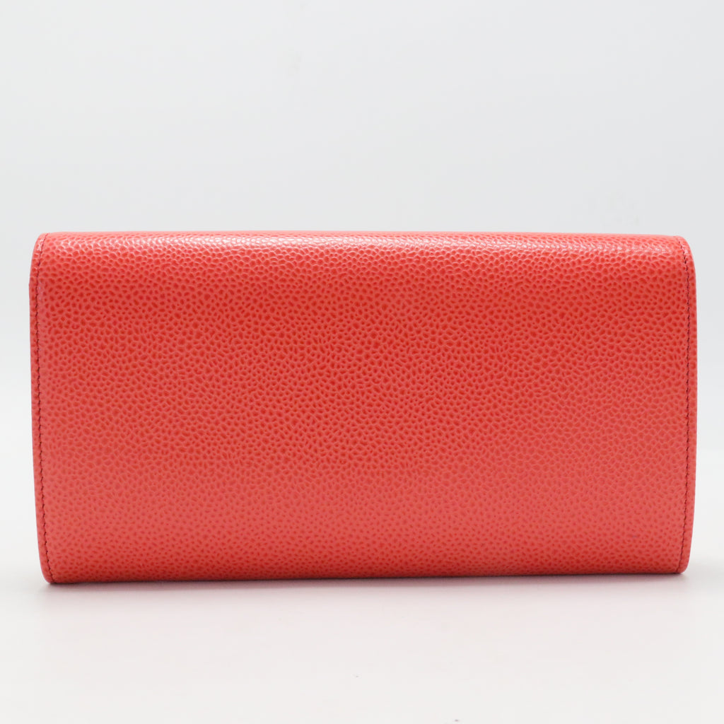 Caviar Leather CC Timeless Flap Wallet Long
