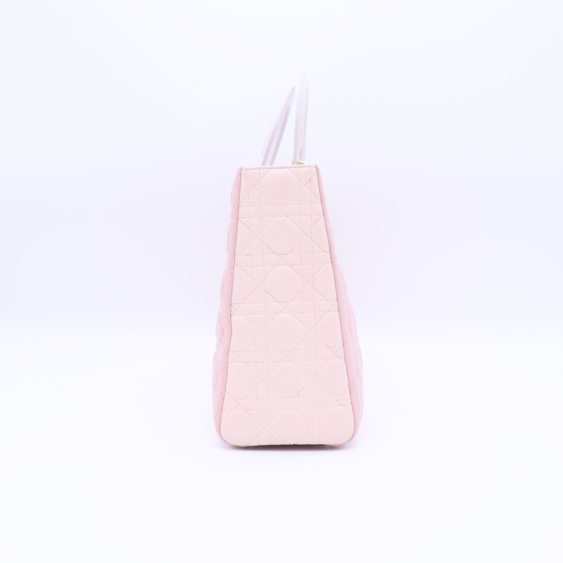 Christian Dior Bi-Color Special Edition Dior Lady Large Cannage Shoulder Bag Leather Pink  Twins LDJ3791