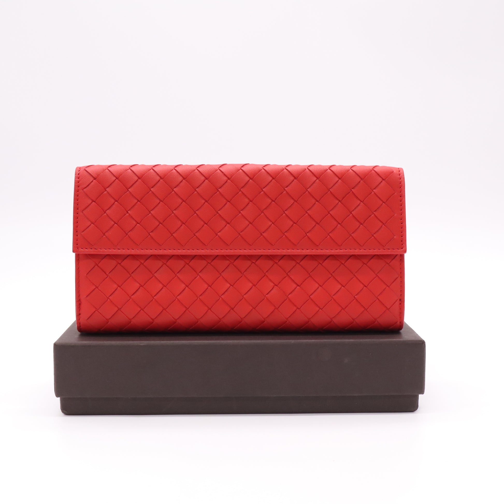 Bottega Veneta Nappa Leather Intrecciato Continental Flap Wallet W22263