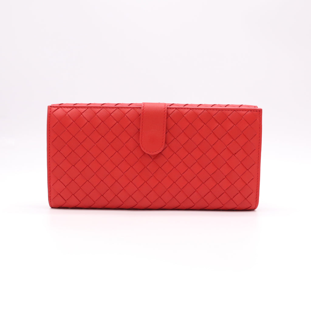 Bottega Veneta Nappa Leather Intrecciato Continental Flap Wallet W22263