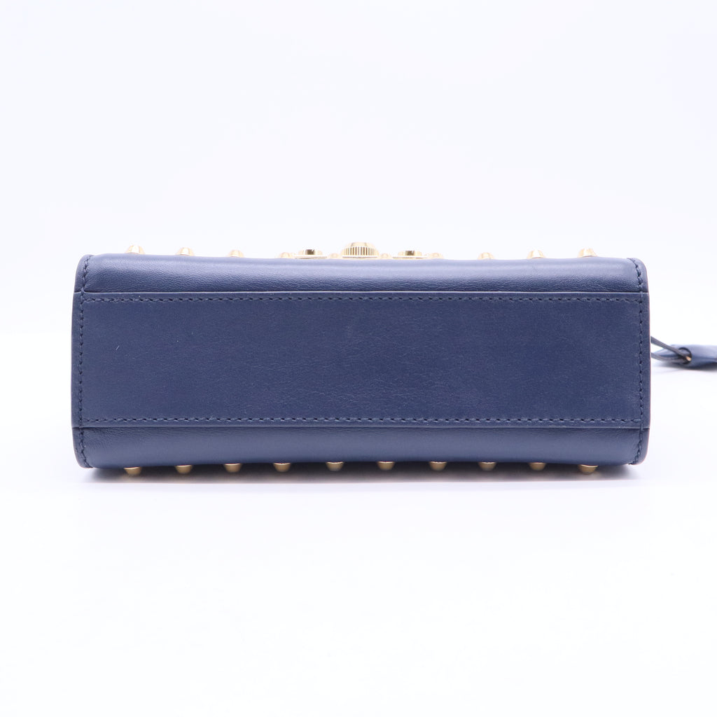 Pearly Padlock Shoulder Bag Studded Leather Small