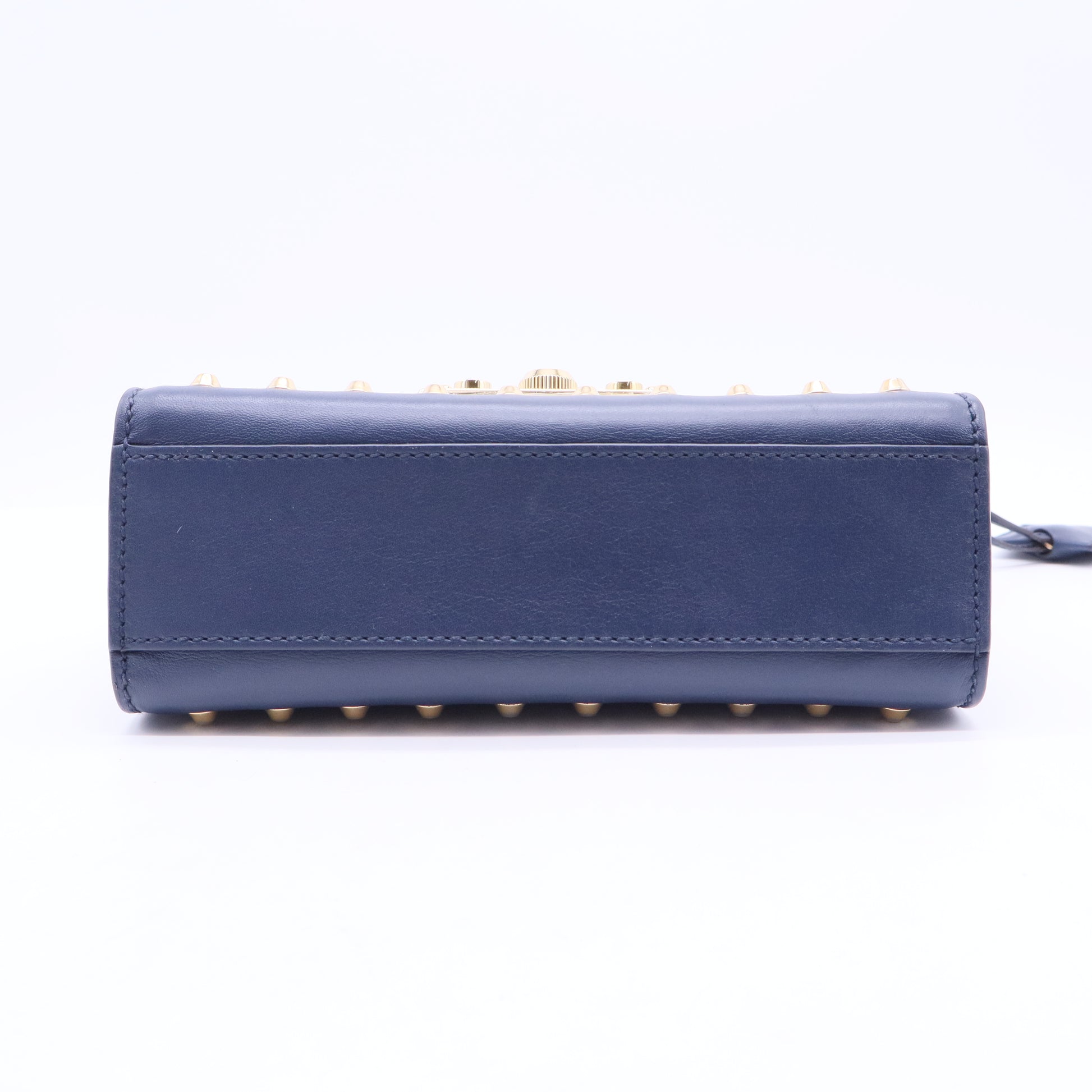 Pearly Padlock Shoulder Bag Studded Leather Small
