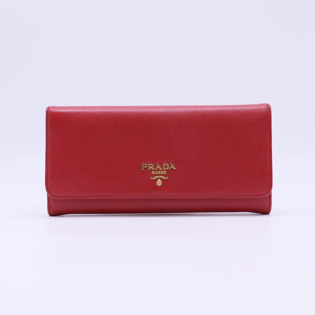 Prada Saffiano Metal Continental Flap Wallet W22183