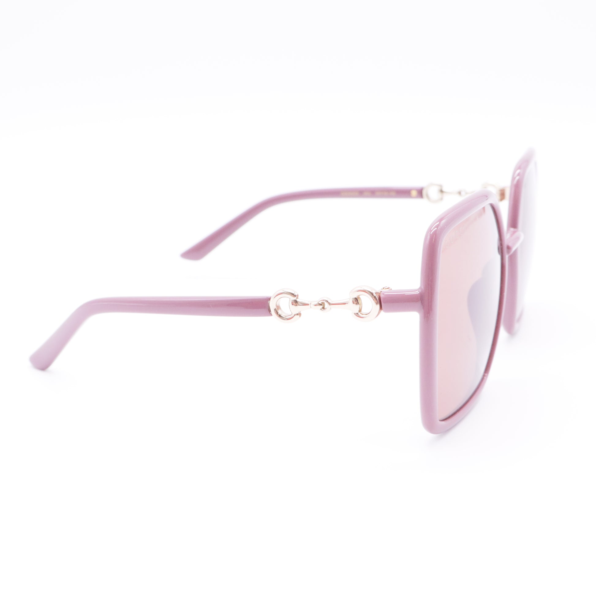 Pink Acetate Oversize Frame Horsebit Sunglasses