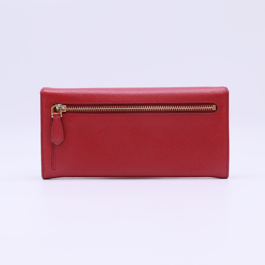 Prada Saffiano Metal Continental Flap Wallet W22183
