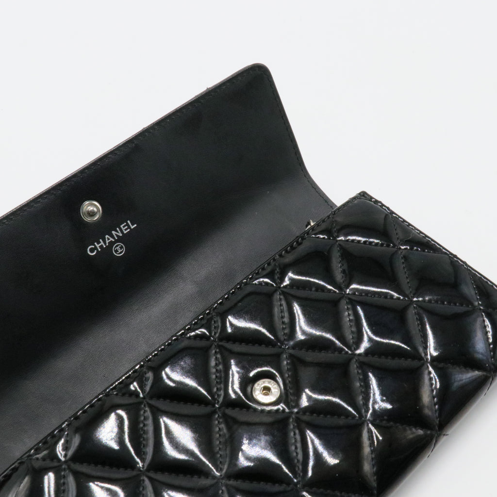 CC Brilliant Flap Wallet Quilted Patent Long