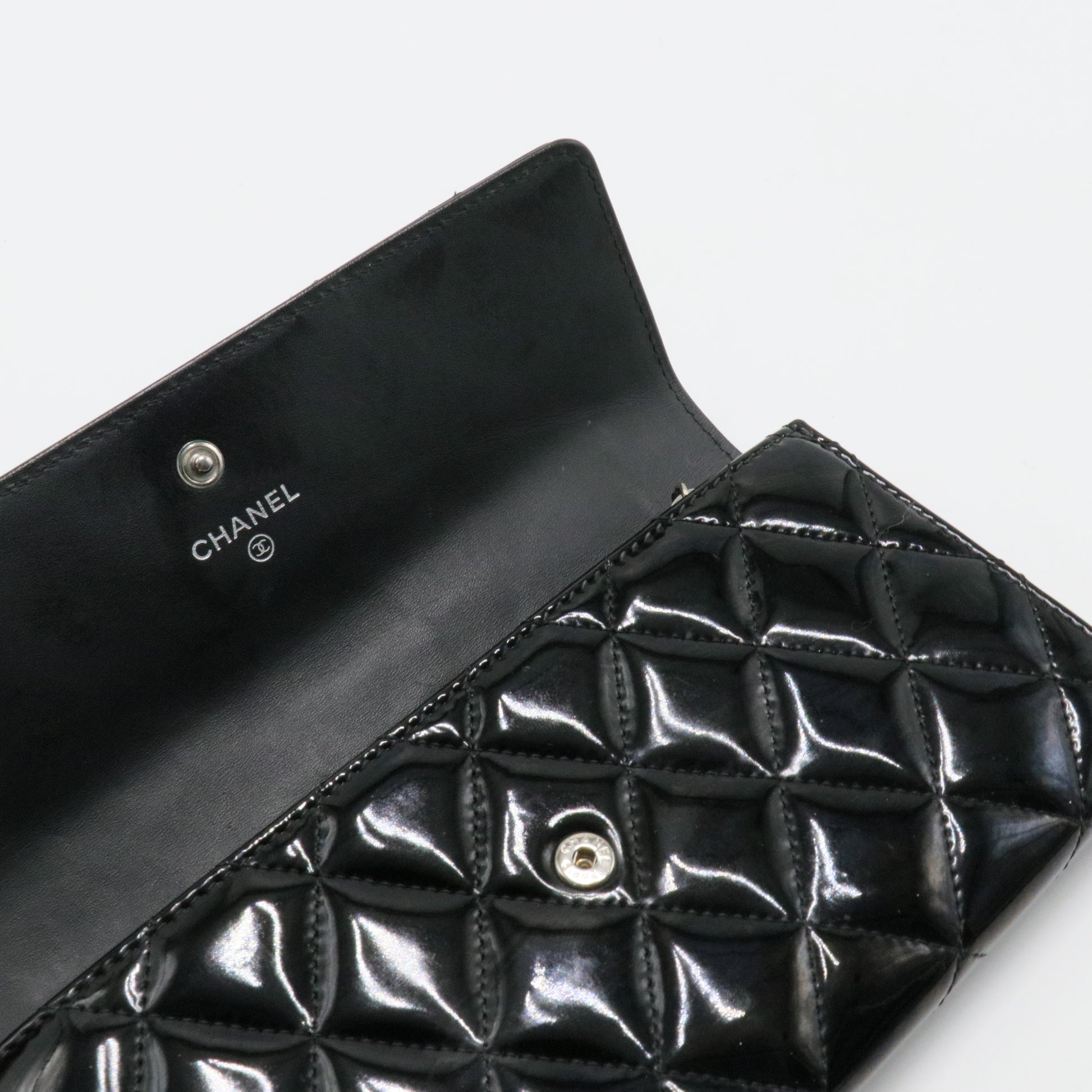 CC Brilliant Flap Wallet Quilted Patent Long