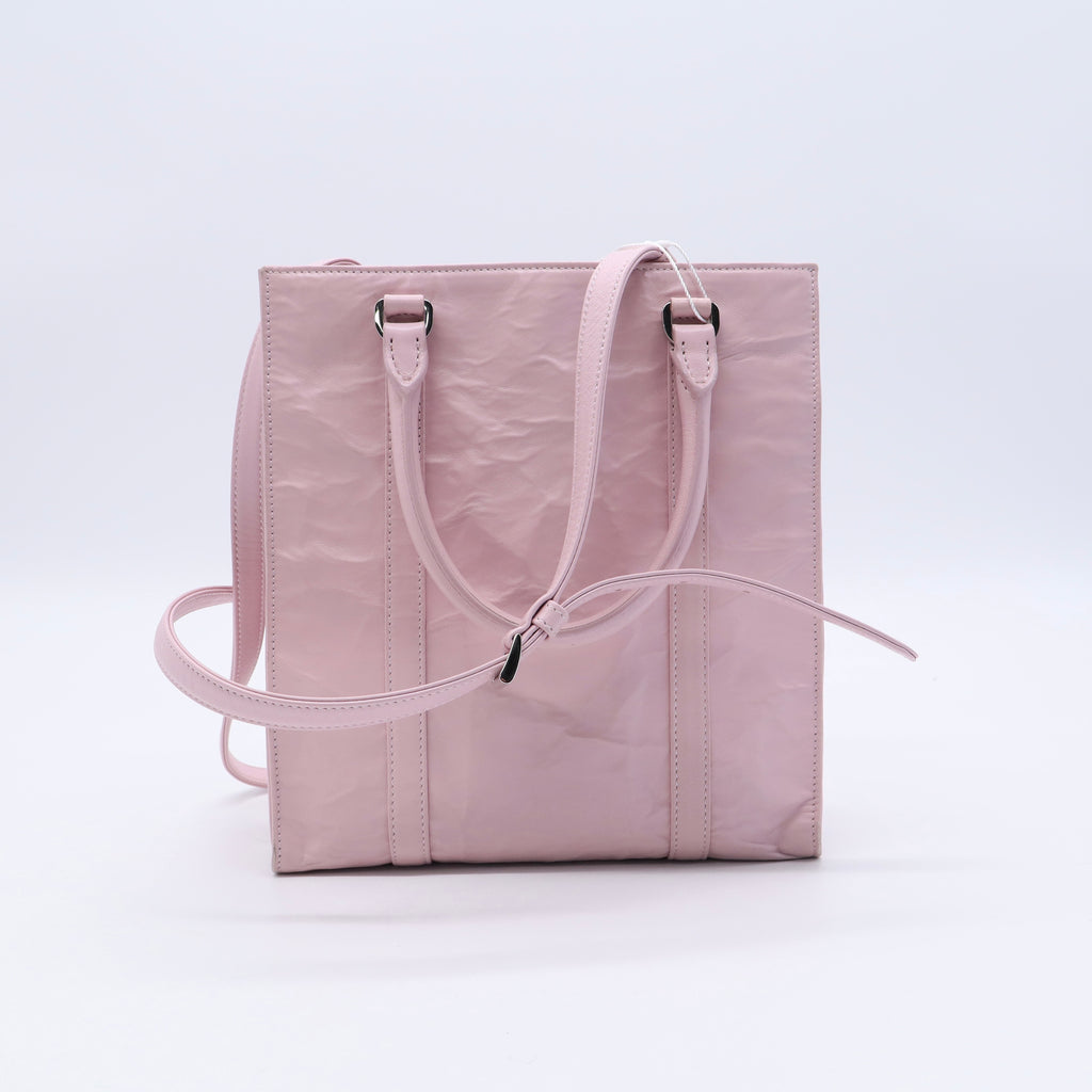 Leather Tote Bag In Pink Twins LDJ3270