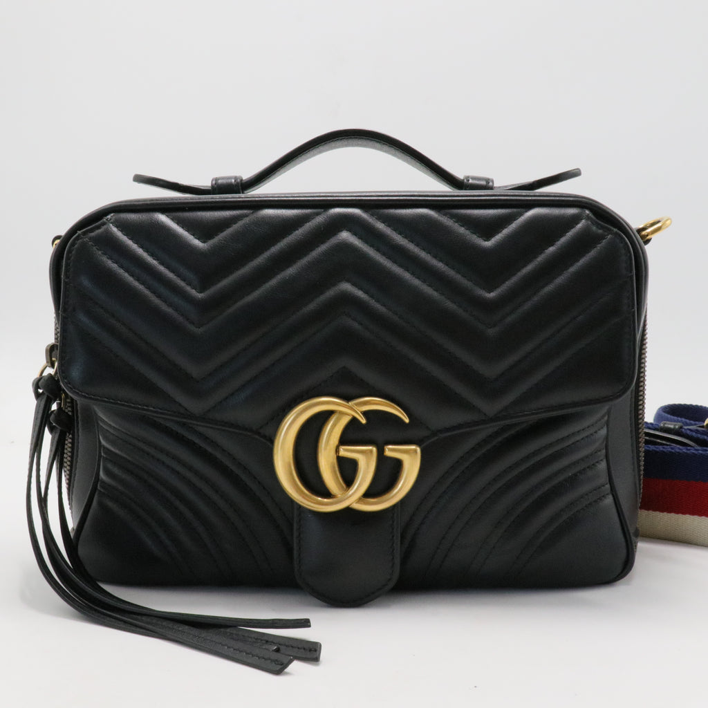 GG Marmont Zip Around Top Handle Camera Bag Small