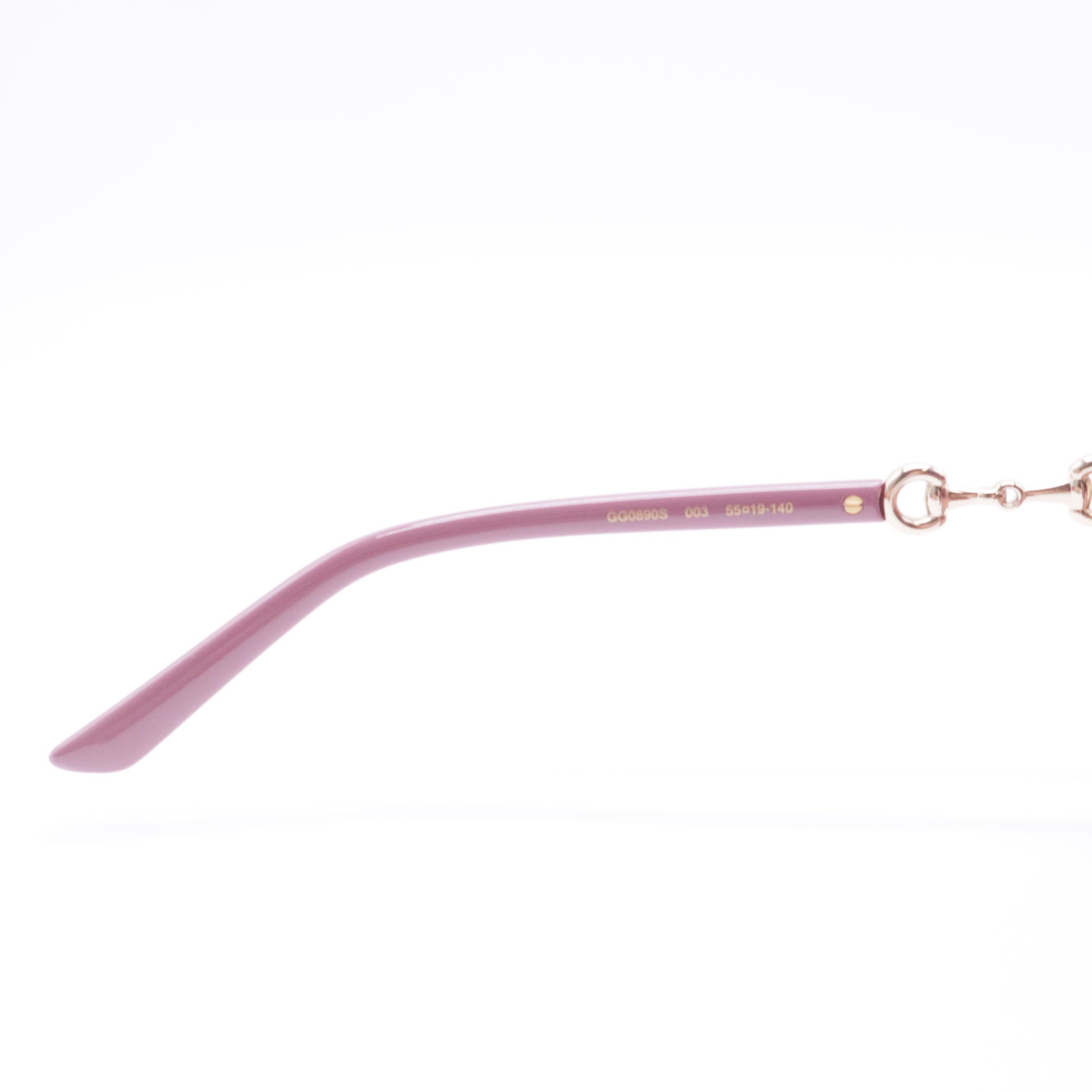 Pink Acetate Oversize Frame Horsebit Sunglasses