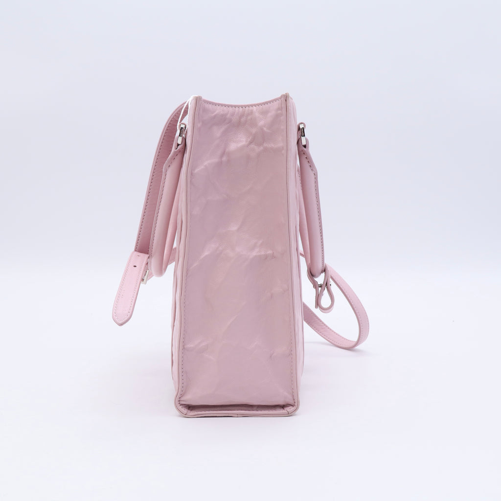 Leather Tote Bag In Pink Twins LDJ3270
