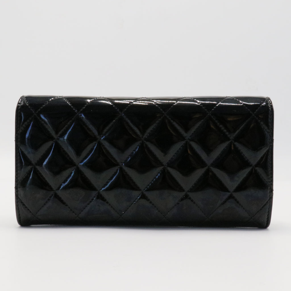 CC Brilliant Flap Wallet Quilted Patent Long