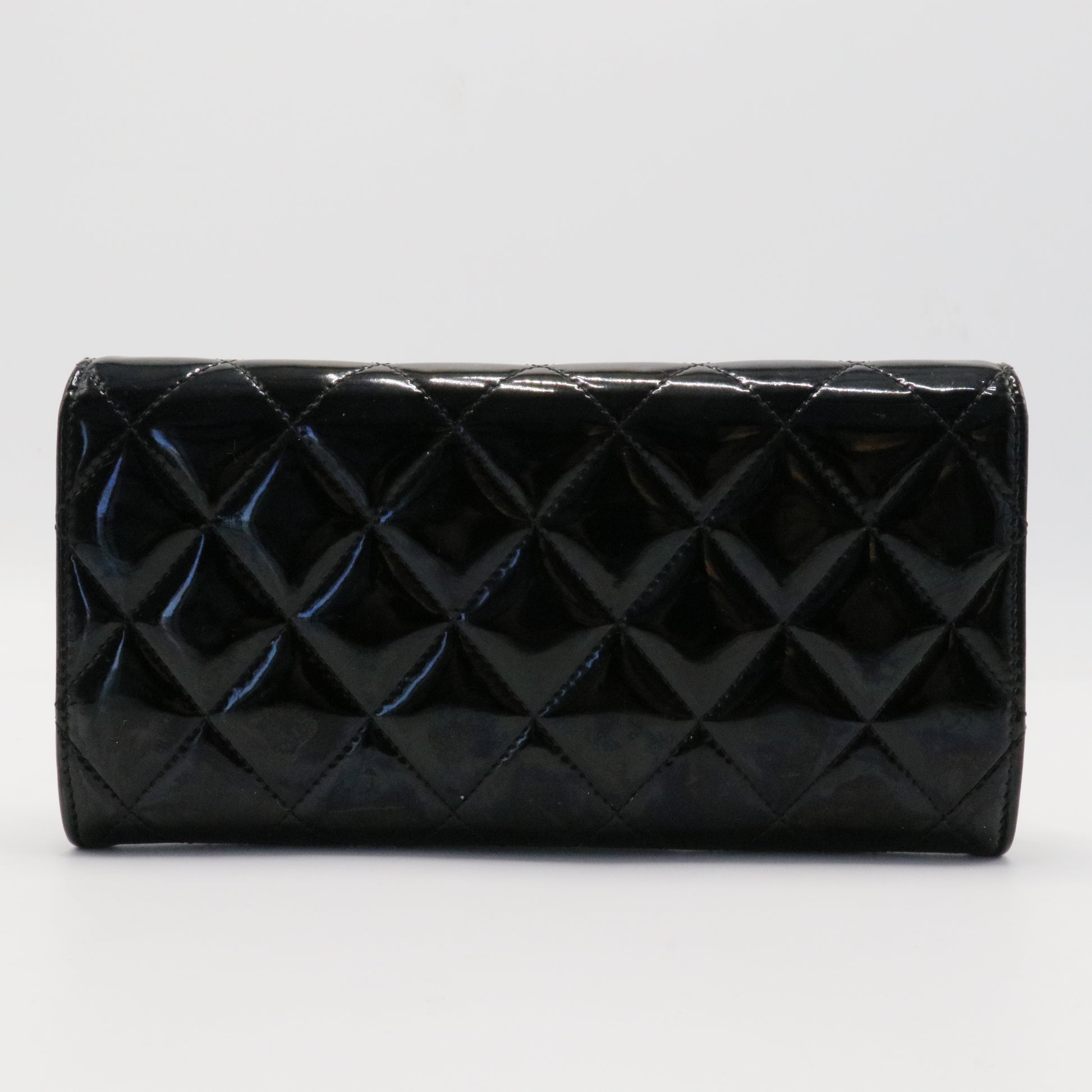 CC Brilliant Flap Wallet Quilted Patent Long