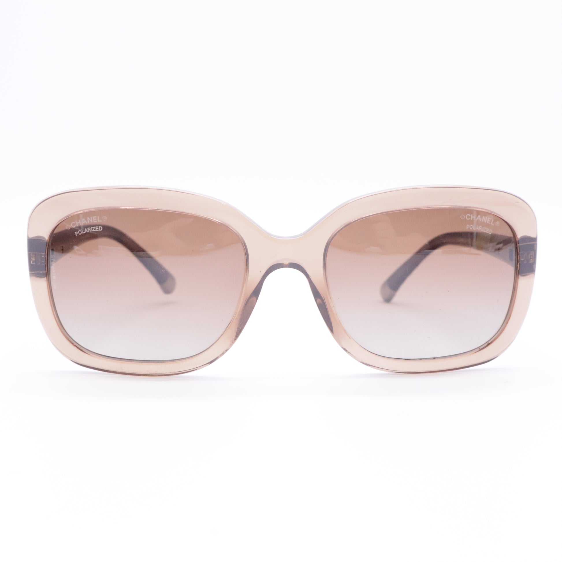 Acetate Rectangle Sunglasses Beige