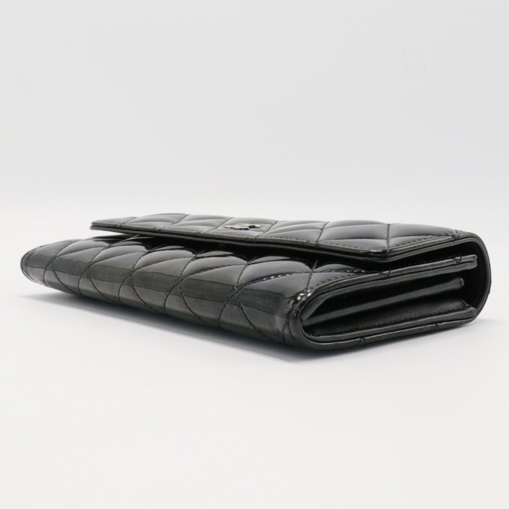CC Brilliant Flap Wallet Quilted Patent Long