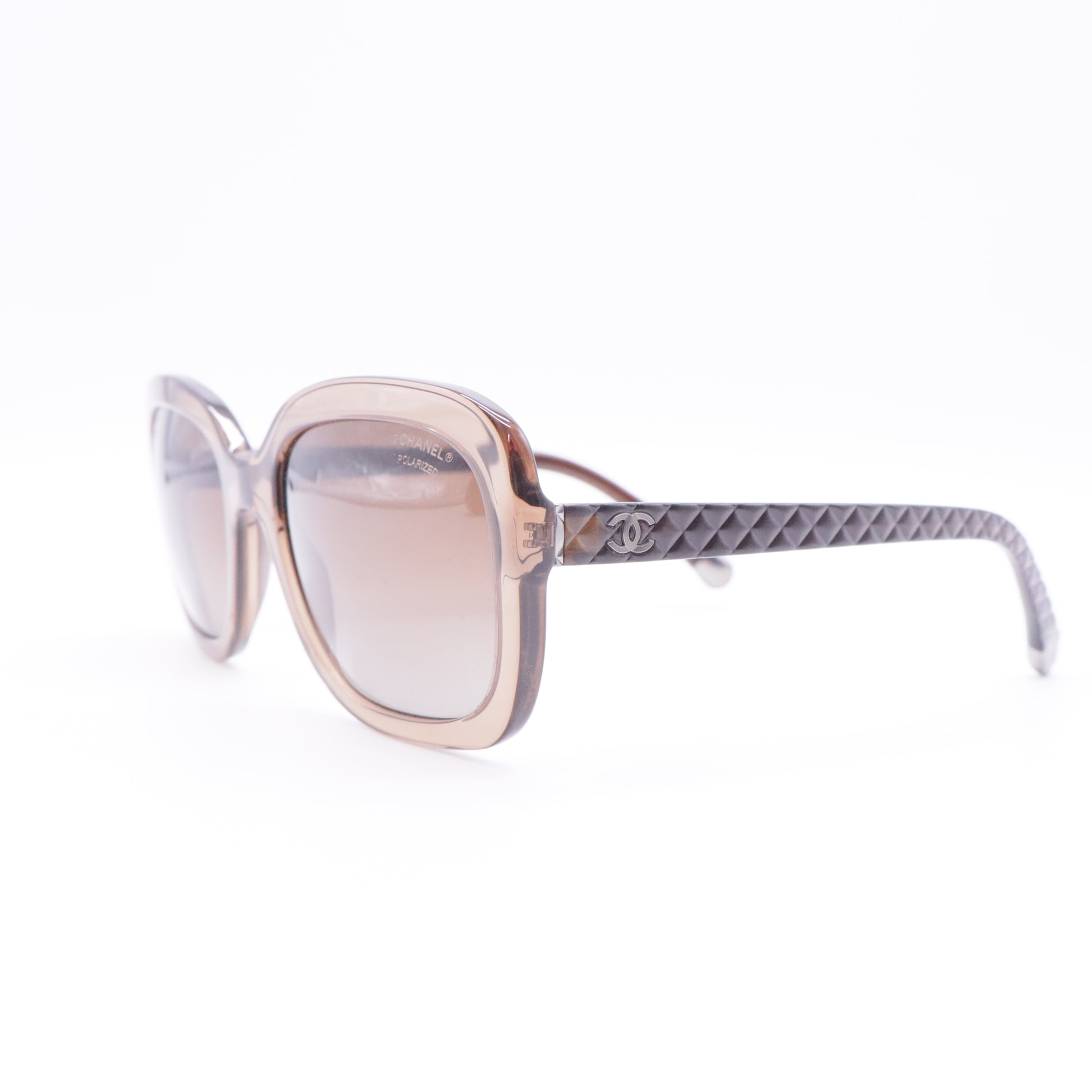Acetate Rectangle Sunglasses Beige