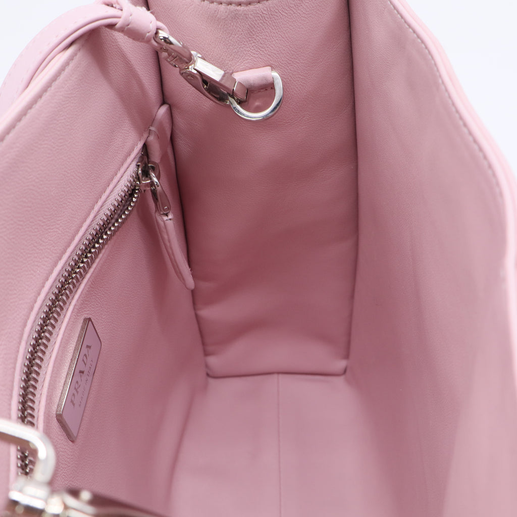 Leather Tote Bag In Pink Twins LDJ3270